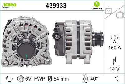 Valeo Generator [Hersteller-Nr. 439933] für Citroën, Ds, Opel, Peugeot, Vauxhall von VALEO