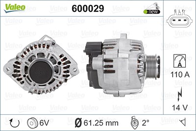 Valeo Generator [Hersteller-Nr. 600029] für Hyundai, Kia von VALEO