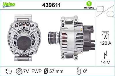 Valeo Generator [Hersteller-Nr. 439611] für Mercedes-Benz von VALEO