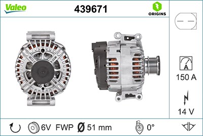 Valeo Generator [Hersteller-Nr. 439671] für Mercedes-Benz von VALEO