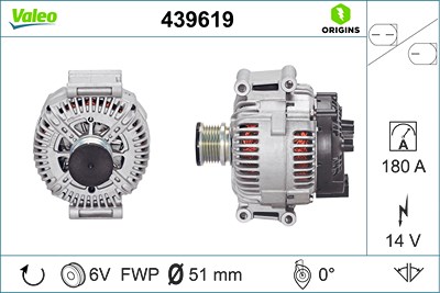 Valeo Generator [Hersteller-Nr. 439619] für Mercedes-Benz von VALEO