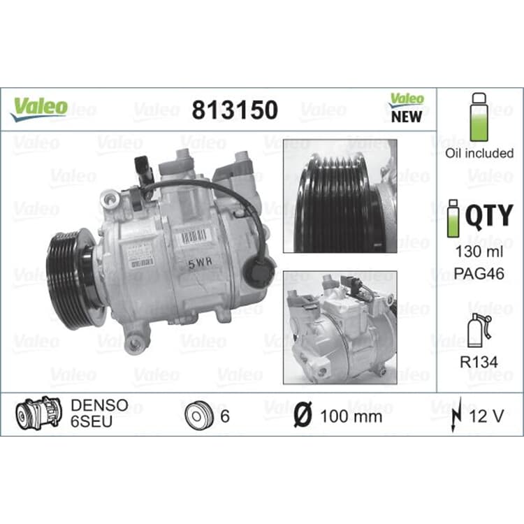 Valeo Klimakompressor Audi A4 A5 A6 A8 Q5 Seat Exeo Valeo Klimakompressor Audi A4 A5 A6 A8 Q5 Seat Exeo von VALEO