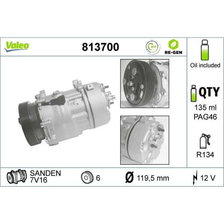 Valeo Klimakompressor Audi Ford Peugeot Seat Skoda VW von VALEO