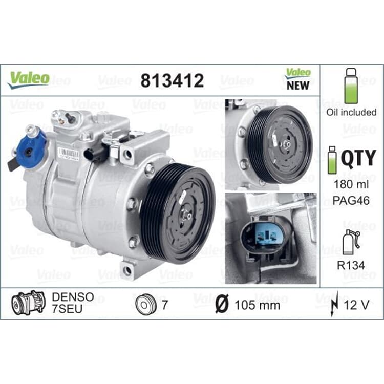 Valeo Klimakompressor BMW 1er 3er 7er X5 Z4 Valeo Klimakompressor BMW 1er 3er 7er X5 Z4 von VALEO