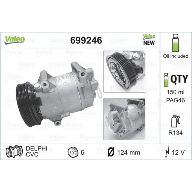 Valeo Klimakompressor Nissan Almera Qashqai Renault Grand Megane Sc?nic Valeo Klimakompressor Nissan Almera Qashqai Renault Grand Megane Sc?nic von VALEO