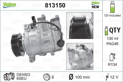 Valeo Kompressor, Klimaanlage [Hersteller-Nr. 813150] für Audi, Seat von VALEO
