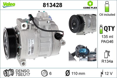 Valeo Kompressor, Klimaanlage [Hersteller-Nr. 813428] für BMW von VALEO