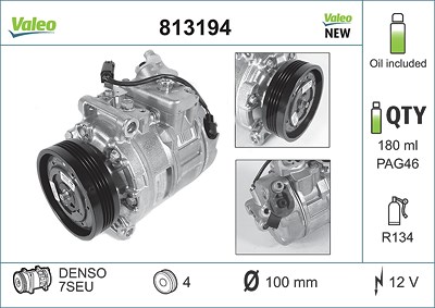 Valeo Kompressor, Klimaanlage [Hersteller-Nr. 813194] für BMW von VALEO