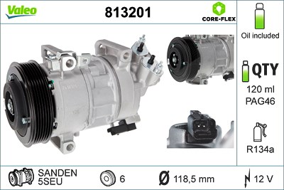 Valeo Kompressor, Klimaanlage [Hersteller-Nr. 813201] für Citroën, Ds, Peugeot von VALEO