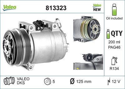 Valeo Kompressor, Klimaanlage [Hersteller-Nr. 813323] für Ford, Volvo von VALEO