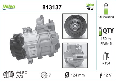 Valeo Kompressor, Klimaanlage [Hersteller-Nr. 813137] für Mercedes-Benz von VALEO