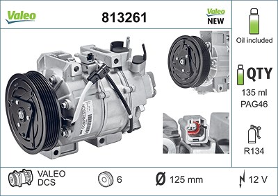 Valeo Kompressor, Klimaanlage [Hersteller-Nr. 813261] für Nissan von VALEO
