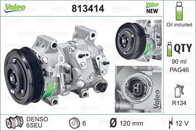 Valeo Kompressor, Klimaanlage [Hersteller-Nr. 813414] für Toyota von VALEO