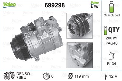 Valeo Kompressor, Klimaanlage [Hersteller-Nr. 699298] für Mercedes-Benz von VALEO