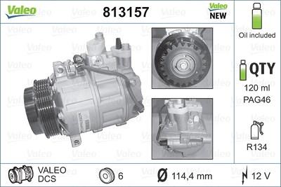 Valeo Kompressor, Klimaanlage [Hersteller-Nr. 813157] für Mercedes-Benz von VALEO