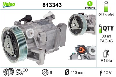 Valeo Kompressor, Klimaanlage [Hersteller-Nr. 813343] für Nissan von VALEO