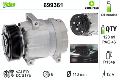 Valeo Kompressor, Klimaanlage [Hersteller-Nr. 699361] für Nissan, Renault von VALEO