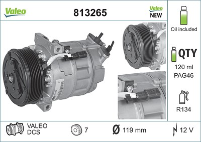 Valeo Kompressor, Klimaanlage [Hersteller-Nr. 813265] für Nissan, Renault von VALEO