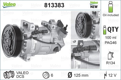 Valeo Kompressor, Klimaanlage [Hersteller-Nr. 813383] für Renault von VALEO