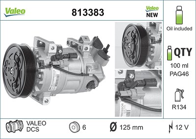 Valeo Kompressor, Klimaanlage [Hersteller-Nr. 813383] für Renault von VALEO