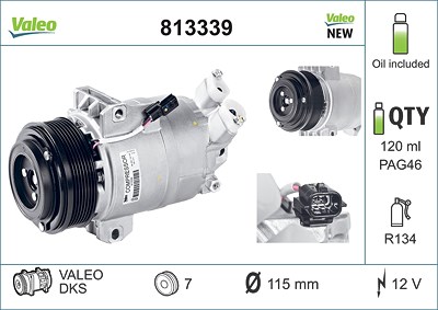 Valeo Kompressor, Klimaanlage [Hersteller-Nr. 813339] für Renault von VALEO