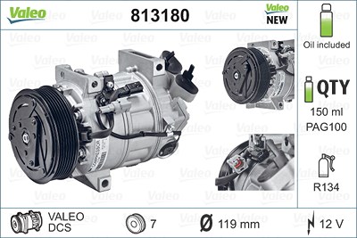 Valeo Kompressor, Klimaanlage [Hersteller-Nr. 813180] für Renault von VALEO