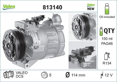 Valeo Kompressor, Klimaanlage [Hersteller-Nr. 813140] für Ford, Volvo von VALEO