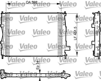 Valeo Kühler, Motorkühlung [Hersteller-Nr. 735380] für Nissan von VALEO