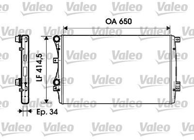 Valeo Kühler, Motorkühlung [Hersteller-Nr. 732872] für Audi, Seat, Skoda, VW von VALEO