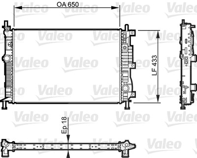 Valeo Kühler, Motorkühlung [Hersteller-Nr. 735555] für Citroën, Ds, Opel, Peugeot, Vauxhall von VALEO