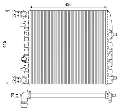 Valeo Kühler, Motorkühlung [Hersteller-Nr. 733062] für Seat, Skoda, VW von VALEO