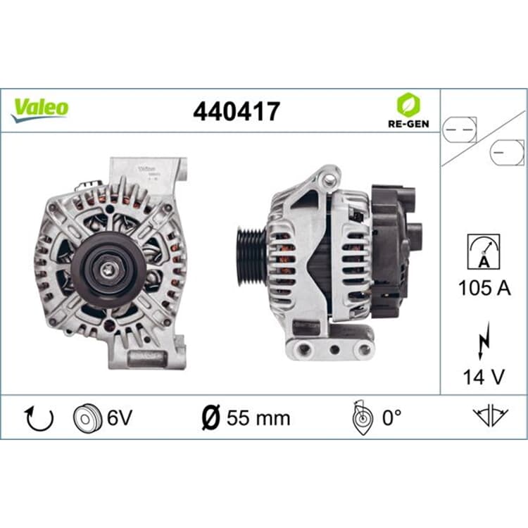 Valeo Lichtmaschine Alfa Romeo Mito Fiat 500l Fiorino Grande Punto von VALEO