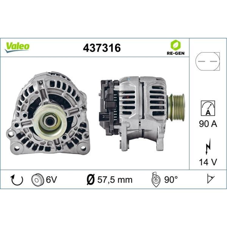 Valeo Lichtmaschine Audi A4 Seat Cordoba Skoda Fabia VW Caddy Golf Valeo Lichtmaschine Audi A4 Seat Cordoba Skoda Fabia VW Caddy Golf von VALEO