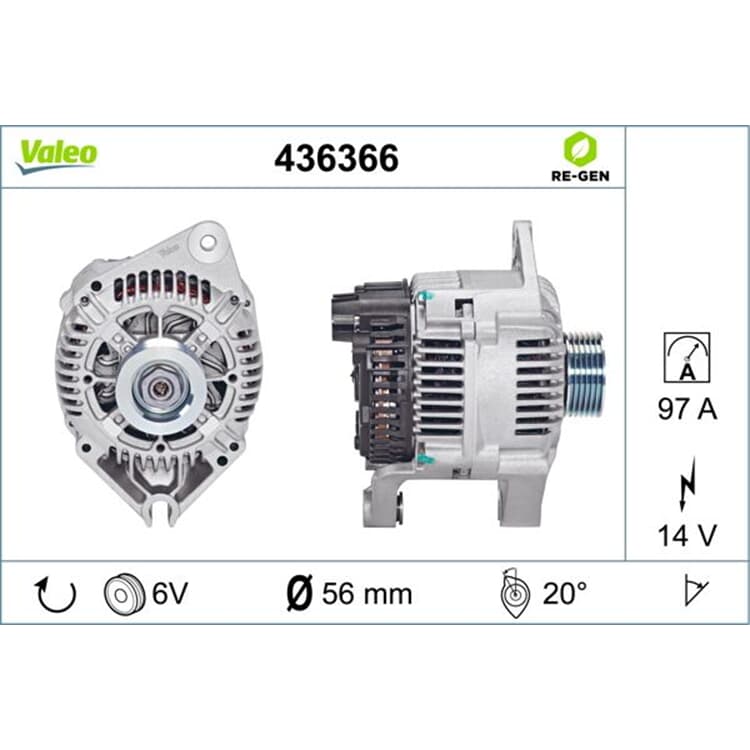 Valeo Lichtmaschine Citroen Fiat Lancia Peugeot von VALEO