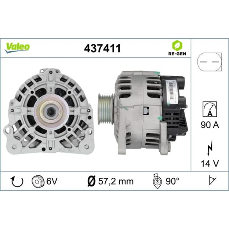 Valeo Lichtmaschine Seat Cordoba Ibiza Skoda Fabia Roomster VW Polo Valeo Lichtmaschine Seat Cordoba Ibiza Skoda Fabia Roomster VW Polo von VALEO