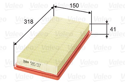 Valeo Luftfilter [Hersteller-Nr. 585137] für Abarth, Alfa Romeo, Fiat, Lancia, Proton von VALEO