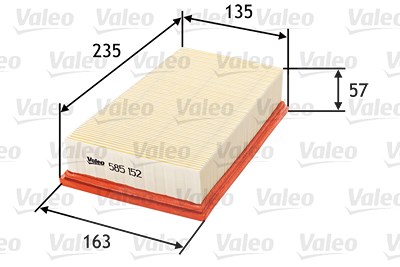 Valeo Luftfilter [Hersteller-Nr. 585152] für Nissan, Renault von VALEO