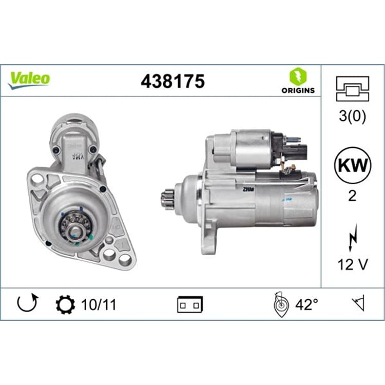 Valeo Anlasser Audi A3 TT Seat Ibiza Skoda Fabia Roomster VW Golf Valeo Anlasser Audi A3 TT Seat Ibiza Skoda Fabia Roomster VW Golf von VALEO