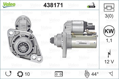 Valeo Starter [Hersteller-Nr. 438171] für Audi, Seat, Skoda, VW von VALEO