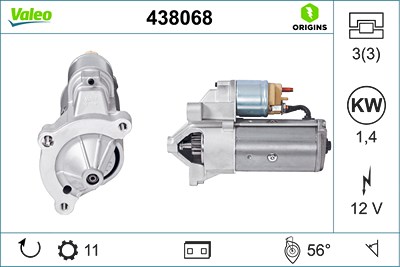 Valeo Starter [Hersteller-Nr. 438068] für Citroën, Fiat, Lancia, Peugeot, Suzuki, Talbot von VALEO
