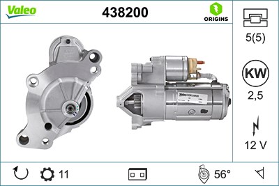 Valeo Starter [Hersteller-Nr. 438200] für Citroën, Ds, Fiat, Lancia, Mitsubishi, Opel, Peugeot, Vauxhall von VALEO