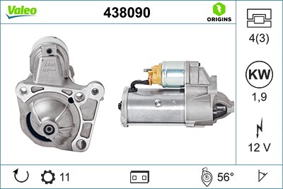 Valeo Starter [Hersteller-Nr. 438090] für Mitsubishi, Nissan, Opel, Renault, Suzuki, Vauxhall von VALEO