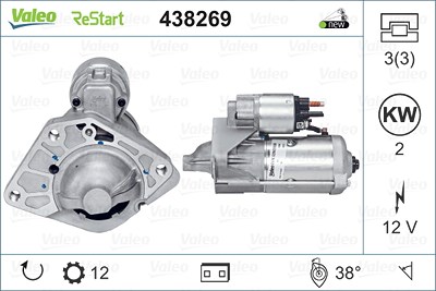 Valeo Starter [Hersteller-Nr. 438269] für Mercedes-Benz, Nissan, Opel, Renault, Vauxhall von VALEO