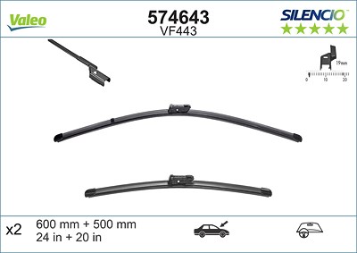 Valeo Wischblatt [Hersteller-Nr. 574643] für Audi, BMW, Ford Usa, Mg, Renault, VW von VALEO