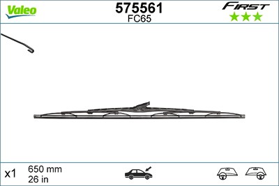 Valeo Wischblatt [Hersteller-Nr. 575561] für Chrysler, Citroën, Fiat, Ford, Honda, Hyundai, Kia, Lancia, Lexus, Mazda, Mercedes-Benz, Mitsubishi, Niss von VALEO