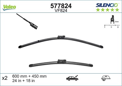 Valeo Wischblatt [Hersteller-Nr. 577824] für Alfa Romeo, BMW, Jeep, Skoda, VW von VALEO
