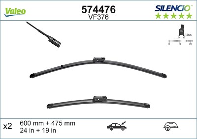 Valeo Wischblatt [Hersteller-Nr. 574476] für Audi, BMW, Polestar, VW von VALEO