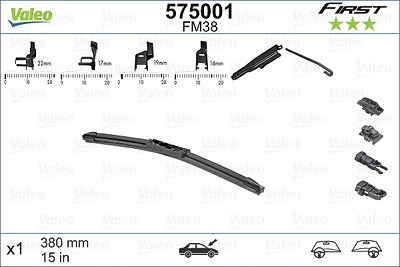 Valeo Wischblatt [Hersteller-Nr. 575001] für Audi, Chrysler, Fiat, Ford, Hyundai, Jeep, Lancia, Nissan, Subaru, VW von VALEO