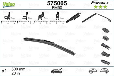 Valeo Wischblatt [Hersteller-Nr. 575005] für Alfa Romeo, Audi, Austin, BMW, Chevrolet, Chrysler, Citroën, Dacia, Daewoo, Daihatsu, Fiat, Ford, Ford Au von VALEO
