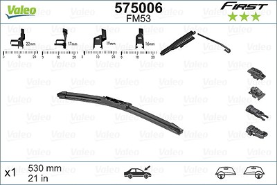Valeo Wischblatt [Hersteller-Nr. 575006] für Alfa Romeo, Audi, BMW, Cadillac, Chevrolet, Chrysler, Citroën, Daewoo, Daihatsu, Dodge, Fiat, Ford, Ford von VALEO